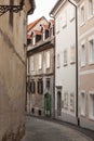 Studentovska ulica Street, an empty picturesque cobblestone medieval and narrow street by the Ljubljanski Hrad, Ljubljana castle Royalty Free Stock Photo