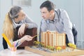 Students architects at work Royalty Free Stock Photo