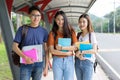 Students asian portrait together smiling grou Royalty Free Stock Photo