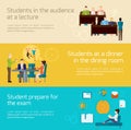 Students Banner Set Royalty Free Stock Photo