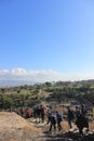 Students in the Beit She'an national park in Israel Royalty Free Stock Photo