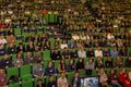 Students in a big lecture hall at Maastricht University, Maastricht, netherlands