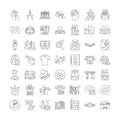 Students campus linear icons, signs, symbols vector line illustration set