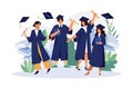 Students Celebrate Graduation Illustration concept on white background