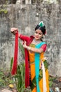 Students are celebrating Holi or `Basanta Utsav` at Rabindra Bharati University campus in Kolkata, India on 5th March 2020 Royalty Free Stock Photo