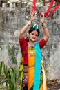 Students are celebrating Holi or `Basanta Utsav` at Rabindra Bharati University campus in Kolkata, India on 5th March 2020