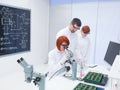 Students chemistry lab analysis Royalty Free Stock Photo