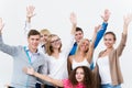 Students in the class raised their hands Royalty Free Stock Photo