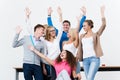 Students in the class raised their hands Royalty Free Stock Photo