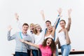 Students in the class raised their hands Royalty Free Stock Photo