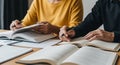 Students studying together group study learning education teamwork collaboration academic success knowledge sharing Royalty Free Stock Photo
