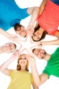 Students in colorful clothing standing together Royalty Free Stock Photo