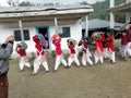 Students coming out of their classrooms