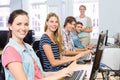 Students in computer class Royalty Free Stock Photo