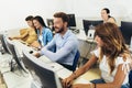 Students in a computer lab, using computers during class Royalty Free Stock Photo