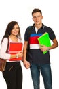 Students couple going to school