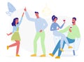 Students Dancing, Drinking Vector Illustration Royalty Free Stock Photo