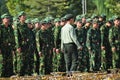 Students doing military training