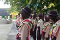 Students Engaged in Scout Activities at School Royalty Free Stock Photo
