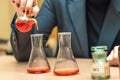 Students experimenting and discovering in science class Royalty Free Stock Photo