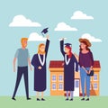 Students graduation cartoon