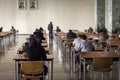 Students at the Grand People`s Study House in Pyongyang, North Korea Royalty Free Stock Photo