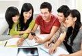 Students with handphone Royalty Free Stock Photo