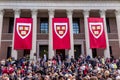 Students of Harvard University gather for their graduation ceremonies on Commencement Day