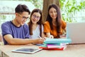 Students helping friend consult,tutor,teamwork Royalty Free Stock Photo