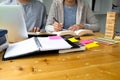 Students helps friend teaching and learning subject additional in library. using laptop to the education . education concept Royalty Free Stock Photo