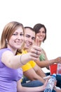 Students holding thumbs up Royalty Free Stock Photo