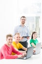 Students at the informatics and programming lesson Royalty Free Stock Photo