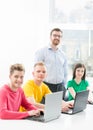 Students at the informatics and programming lesson Royalty Free Stock Photo