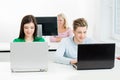 Students at the informatics and programming lesson Royalty Free Stock Photo