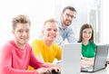 Students at the informatics and programming lesson Royalty Free Stock Photo