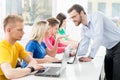 Students at the informatics and programming lesson Royalty Free Stock Photo