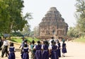 Students at the Konarak Sun Temple Royalty Free Stock Photo