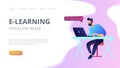 Digital learning concept vector illustration. Royalty Free Stock Photo