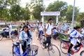 Students leaving Prasat Kokchok-chhobeyumi elementary school, Cambodia