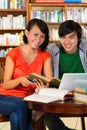 Students in library are a learning group Royalty Free Stock Photo