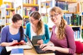 Students in library are a learning group Royalty Free Stock Photo