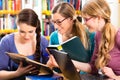 Students in library are a learning group Royalty Free Stock Photo