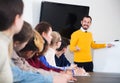 Students listening to teacher Royalty Free Stock Photo