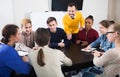 Students listening to teacher Royalty Free Stock Photo