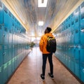 students\' lockers, AI generated Royalty Free Stock Photo