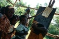 Students at an outdoor classroom, Uganda.