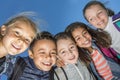 Students outside school standing together Royalty Free Stock Photo
