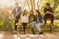 Students in the park Royalty Free Stock Photo