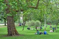 Students in park, Oxford, UK.