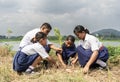 Students participated in ten million tree plantation drive during Amrit Brikhya Abhiyan in Guwahati, Assam, India on 17 Septembe